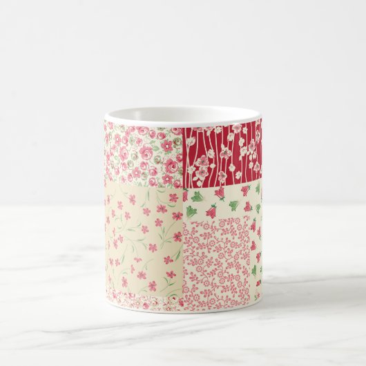 Patchwork Blumen: Handgezeichnete Ornamente. Kaffeetasse (Mittel)
