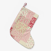 Patchwork Blumen: Handgezeichnete Ornamente. Kleiner Weihnachtsstrumpf (Vorderansicht (hängend))