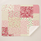 Patchwork Blumen: Handgezeichnete Ornamente. Sherpadecke (Vorderseite (Horizontal))