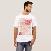 Patchwork Blumen: Handgezeichnete Ornamente. T-Shirt (Vorne ganz)