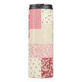 Patchwork Blumen: Handgezeichnete Ornamente. Thermosbecher (Rückseite)