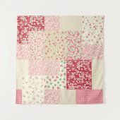 Patchwork Blumen: Handgezeichnete Ornamente. Wandteppich (Vorderseite (Horizontal))
