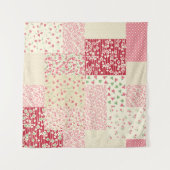 Patchwork Blumen: Handgezeichnete Ornamente. Wandteppich (Vorderseite)