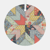 Patchwork-Blumen: Vintage-Ornament Ornament Aus Glas (Rückseite)