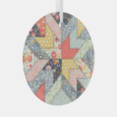 Patchwork-Blumen: Vintage-Ornament Ornament Aus Glas (Vorderseite Rechts)