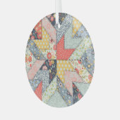 Patchwork-Blumen: Vintage-Ornament Ornament Aus Glas (Vorderseite links)