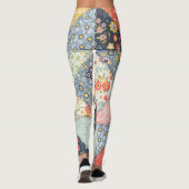 Patchwork-Blumenmuster: Vintage-Ornament Leggings (Rückseite)