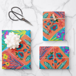 Patchwork-Blumenstrauß-Geschenkpapier Geschenkpapier Set