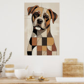 Patchwork Boxer - Geometric Dog Poster (Küche)