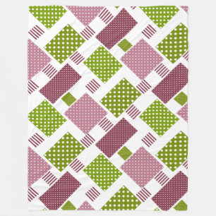 Patchwork Brauner Polka-Punkte Weiße Rückseite Fleecedecke