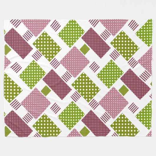 Patchwork Brauner Polka-Punkte Weiße Rückseite Fleecedecke (Vorderseite (Horizontal))