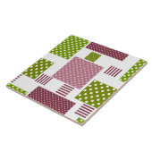 Patchwork Brauner Polka-Punkte Weiße Rückseite Fliese (Seite)