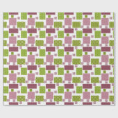 Patchwork Brauner Polka-Punkte Weiße Rückseite Geschenkpapier (Flach)