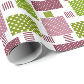 Patchwork Brauner Polka-Punkte Weiße Rückseite Geschenkpapier (Rolleneckpunkt)