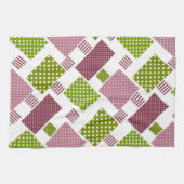 Patchwork Brauner Polka-Punkte Weiße Rückseite Geschirrtuch (Horizontal)