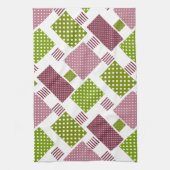 Patchwork Brauner Polka-Punkte Weiße Rückseite Geschirrtuch (Vertikal)