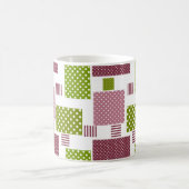 Patchwork Brauner Polka-Punkte Weiße Rückseite Kaffeetasse (Mittel)