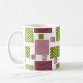 Patchwork Brauner Polka-Punkte Weiße Rückseite Kaffeetasse (Links)