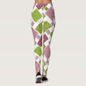 Patchwork Brauner Polka-Punkte Weiße Rückseite Leggings (Rückseite)