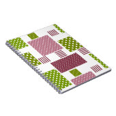 Patchwork Brauner Polka-Punkte Weiße Rückseite Notizblock (Rechte Seite)