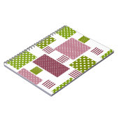 Patchwork Brauner Polka-Punkte Weiße Rückseite Notizblock (Linke Seite)