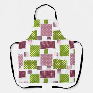 Patchwork Brauner Polka-Punkte Weiße Rückseite Schürze