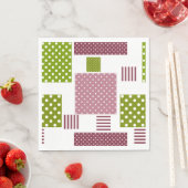 Patchwork Brauner Polka-Punkte Weiße Rückseite Serviette (Beispiel)