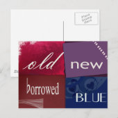 Patchwork-Brautparty Einladungspostkarte (Vorne/Hinten)