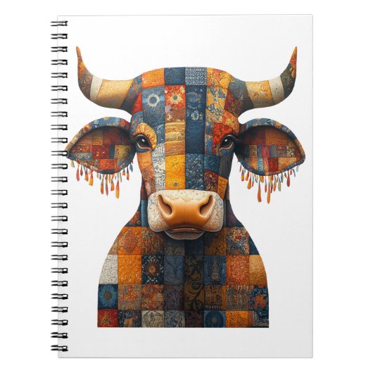 Patchwork Bull Notebook Notizblock (Vorderseite)