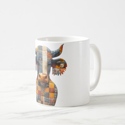 Patchwork Bull-Tasse Kaffeetasse (VorderseiteRechts)