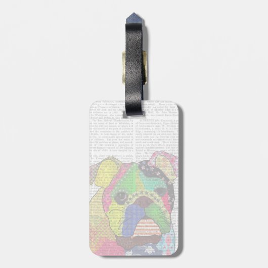 Patchwork Bulldog Gepäckanhänger (Rückseite vertikal)