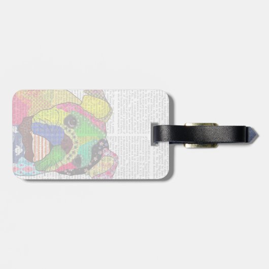 Patchwork Bulldog Gepäckanhänger (Rückseite horizontal)