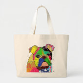 Patchwork Bulldog Jumbo Stoffbeutel (Vorne)