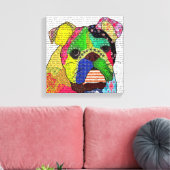 Patchwork Bulldog Leinwanddruck (Insitu (Wohnzimmer))