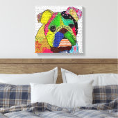 Patchwork Bulldog Leinwanddruck (Insitu (Schlafzimmer))