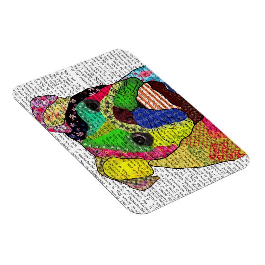Patchwork Bulldog Magnet (Rechte Seite)