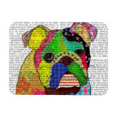 Patchwork Bulldog Magnet (Horizontal)