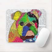 Patchwork Bulldog Mousepad (Mit Mouse)