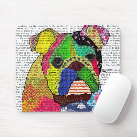 Patchwork Bulldog Mousepad (Mit Mouse)