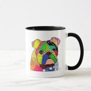 Patchwork Bulldog Tasse