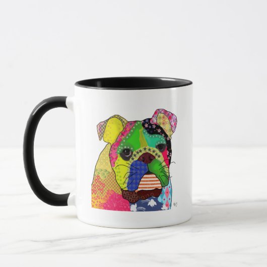 Patchwork Bulldog Tasse (Links)