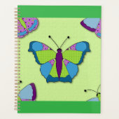 Patchwork Butterfly Pattern on Green Planer (Vorderseite)