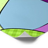 Patchwork Butterfly Pattern on Green Poster (Ecke)