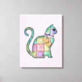 Patchwork cat Leinwand (Vorderseite)