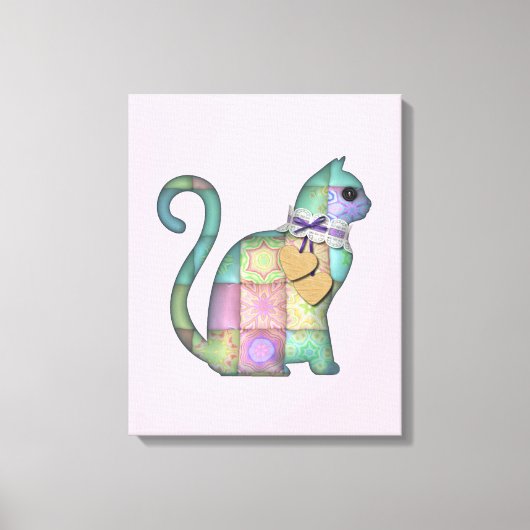 Patchwork cat Leinwand (Vorderseite)
