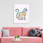 Patchwork cat Leinwand (Insitu (Wohnzimmer))
