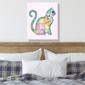 Patchwork cat Leinwand (Insitu (Schlafzimmer))