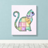 Patchwork cat Leinwand (Insitu (Holzboden))