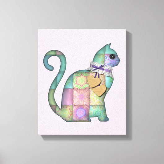 Patchwork cat Leinwand (Vorderseite)