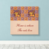 Patchwork Cat Leinwanddruck (Insitu (Holzboden))